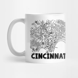 Cincinnati Ohio Map Art Mug